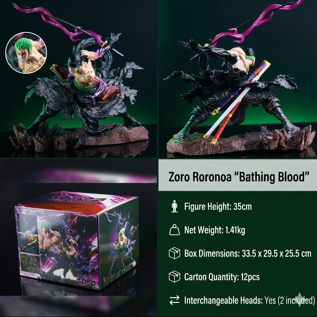 Zoro Master Collector Pack: Bathing Blood Figure & Thousand Sunny LED Light