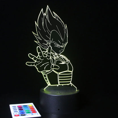 Vegeta 3D LED Illusion Lamp - Dragon Ball Z