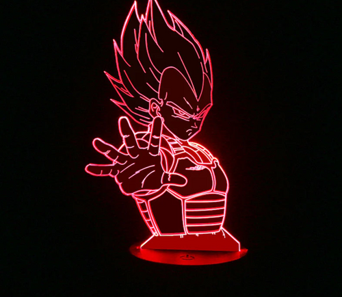 Vegeta 3D LED Illusion Lamp - Dragon Ball Z