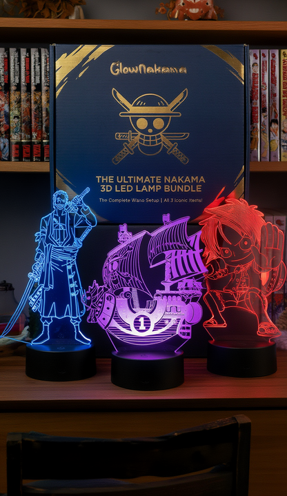 One Piece Wano Trio: 3D LED Lamp Bundle