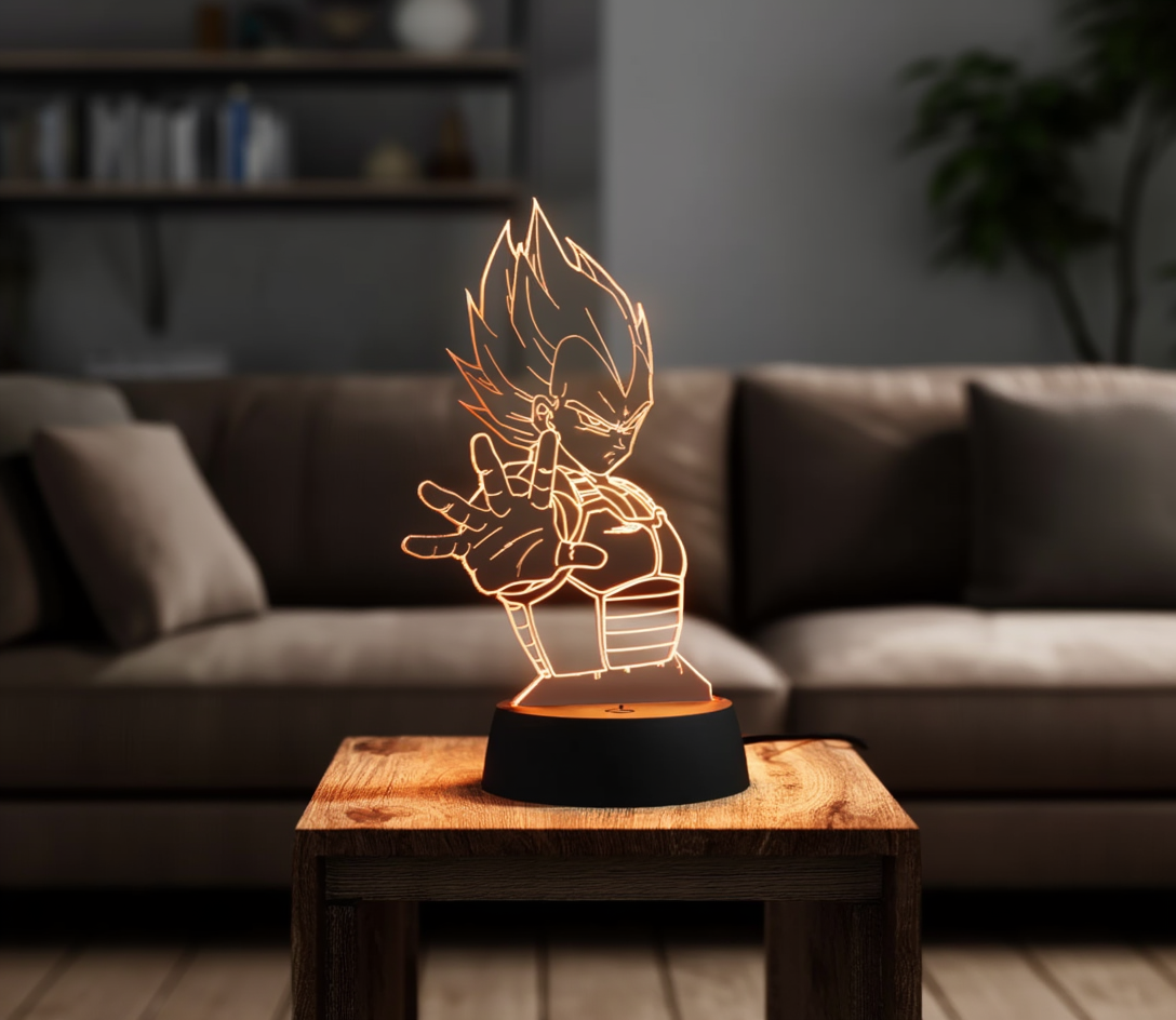Vegeta 3D LED Illusion Lamp - Dragon Ball Z
